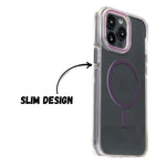 Transparent MagSafe with Colored Border Phone Case For iPhone 14 Pro