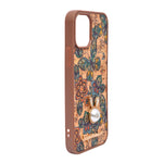 Bohemian Ethnic Print Cork Texture with Pearl Detail Phone Case for iPhone 12 / 12 Pro