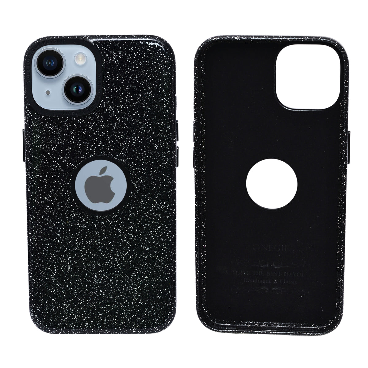 Glitter with Logo Cutout and Camera Protection Phone Case For iPhone 13/ 14