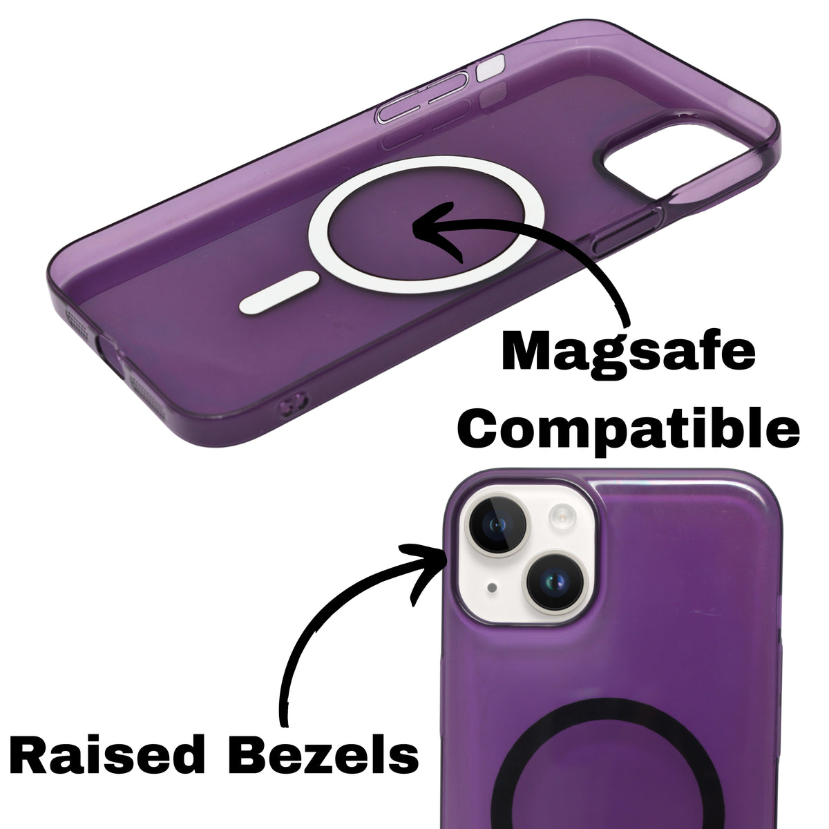 Hard Crystal Tinted Transparent Magsafe Compatible Phone Case for iPhone 14 Plus/ 15 Plus