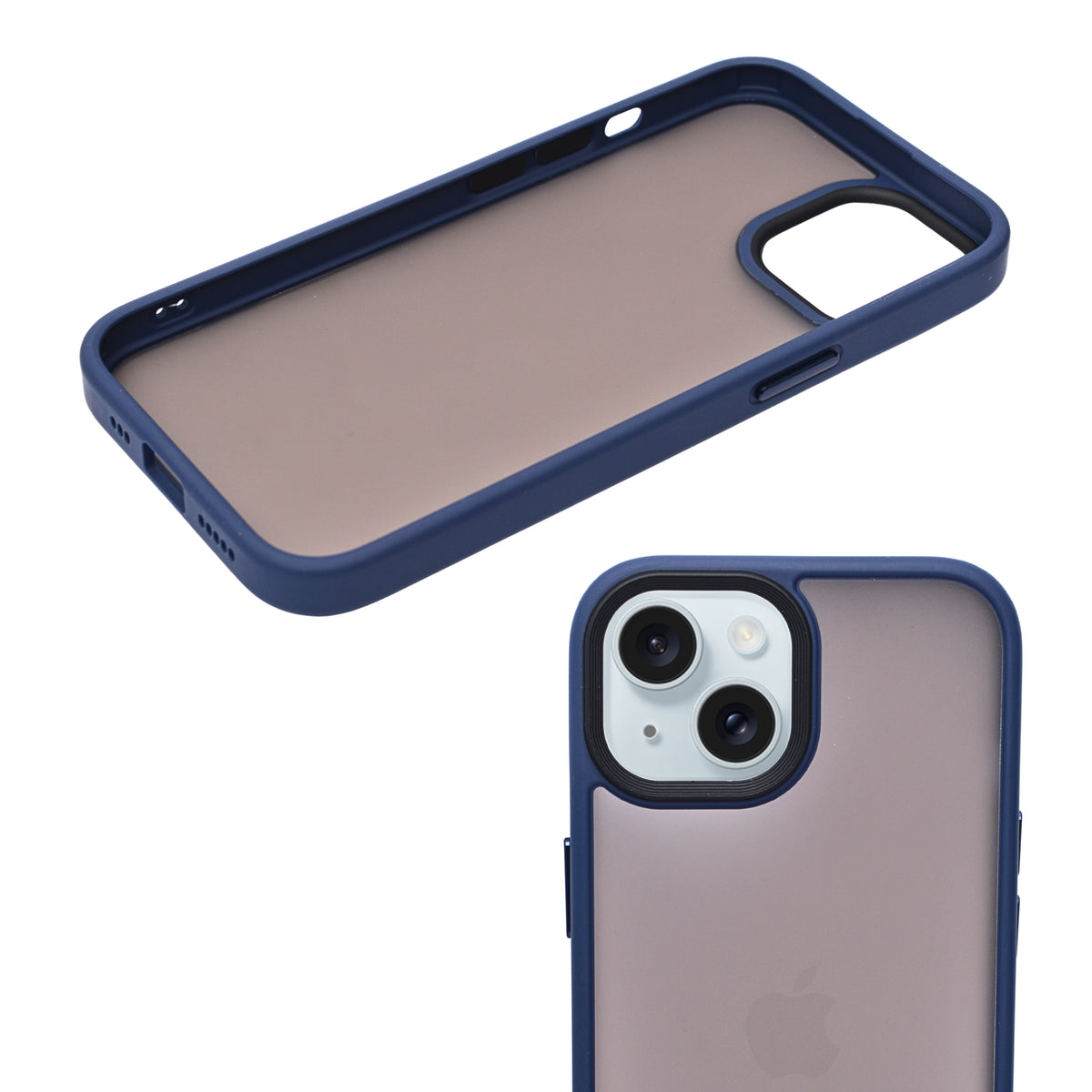 Frosted Translucent Shockproof Edge Frame Phone Case for iPhone 15