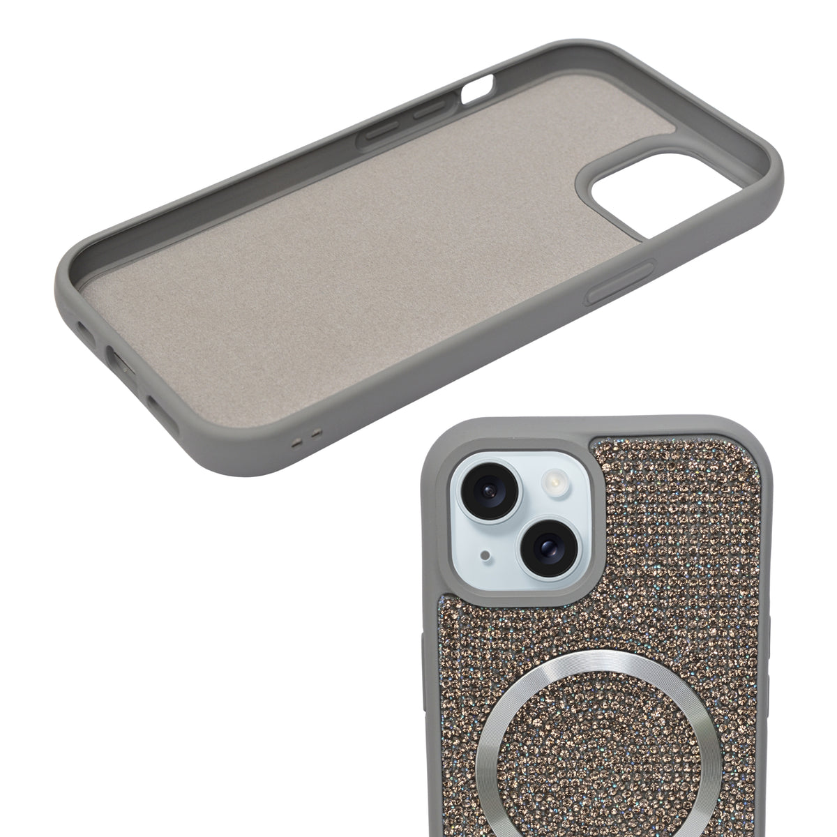 Luxury Rhinestone MagSafe Compatible Phone Case for iPhone 15