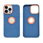 Dual-Tone Silicone Phone Case with Contrast Camera & Logo Cutout for iPhone 13 Pro Max