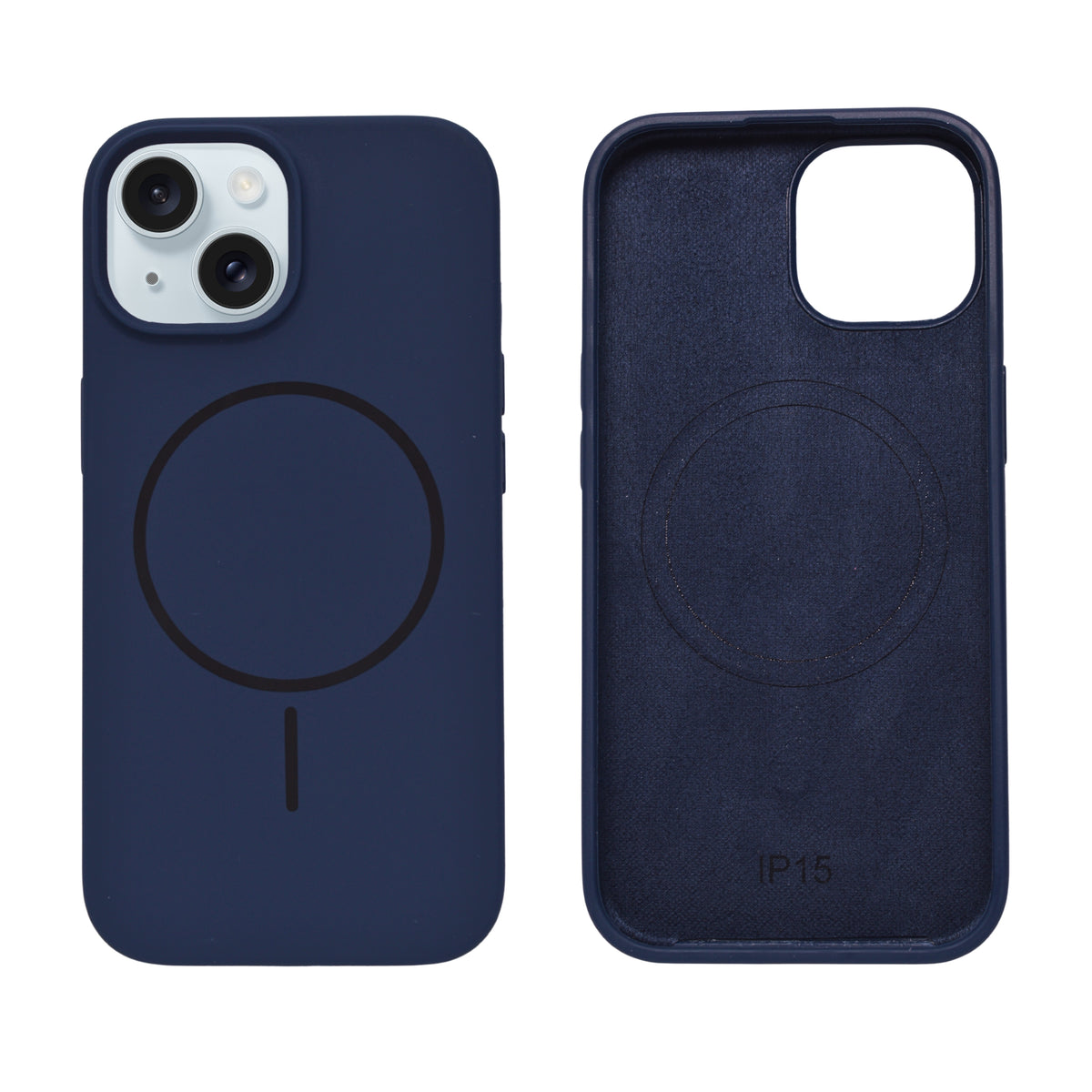 Soft Silicone with MagSafe Ring Phone Case for iPhone 15