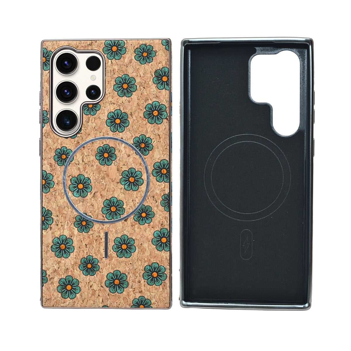 Cork Texture Printed MagSafe Compatible Phone Case for Samsung Galaxy S23 Ultra