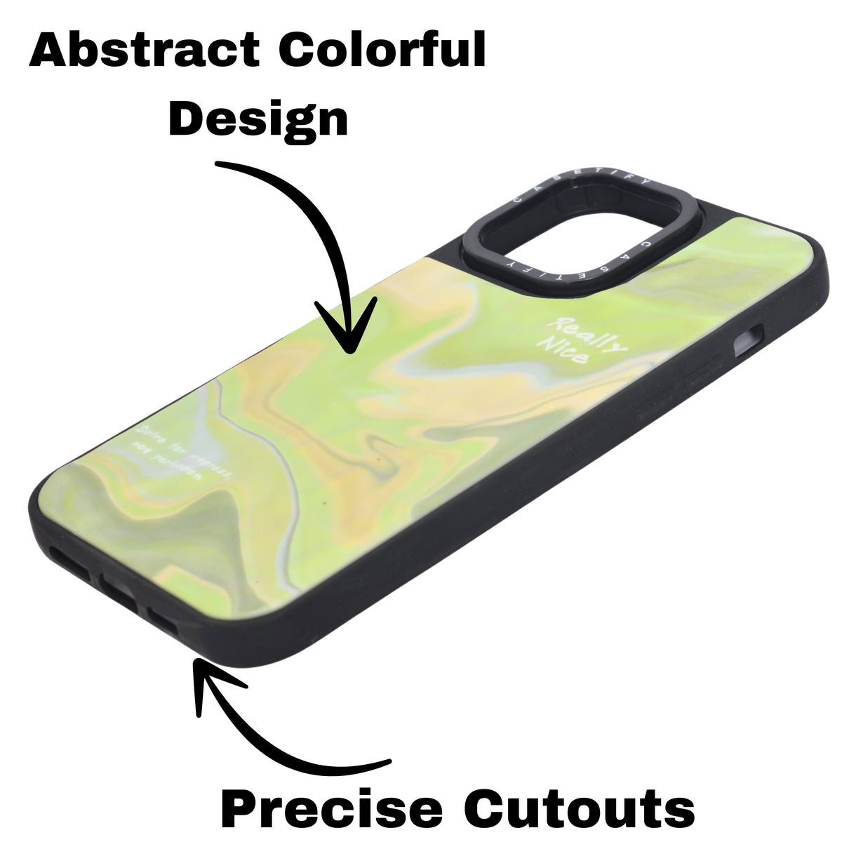 Marble Glossy Abstract Protective Phone Case For iPhone 15 Pro Max