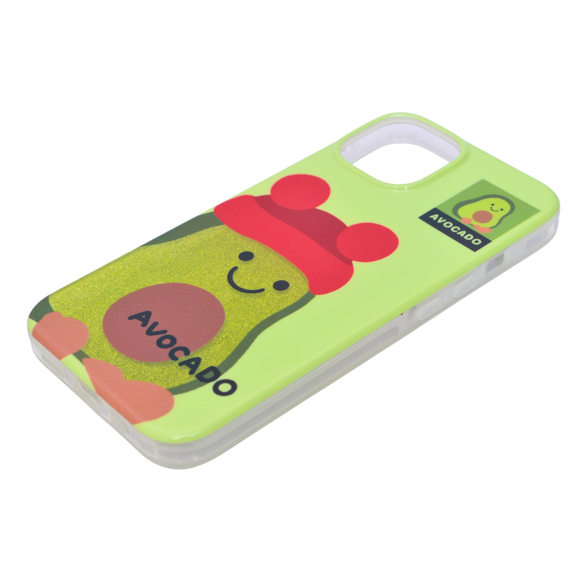 Cute Cartoon Avocado Design Soft Phone Case for iPhone 15