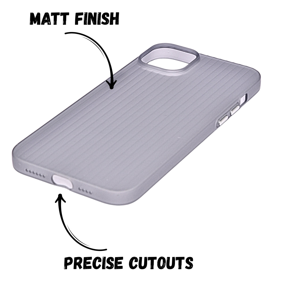 Hard Protective Striped Matte Finish Case for iPhone 14 Plus / 15 Plus