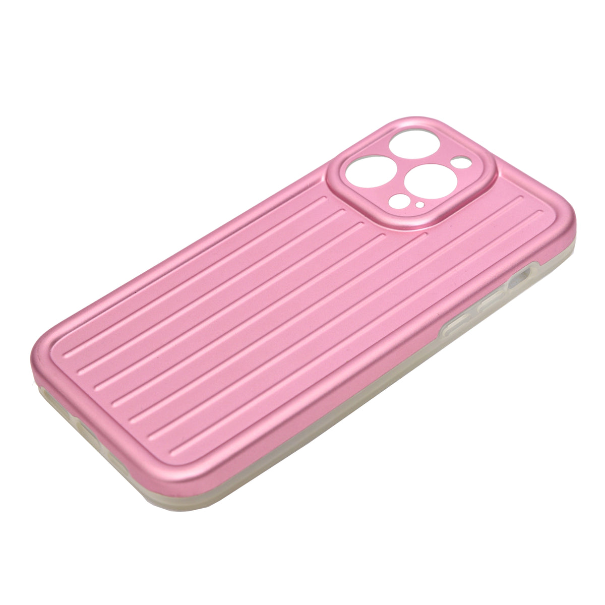 Corrugated Lines Pattern Matte Plating Cover For iPhone 14 Pro Max