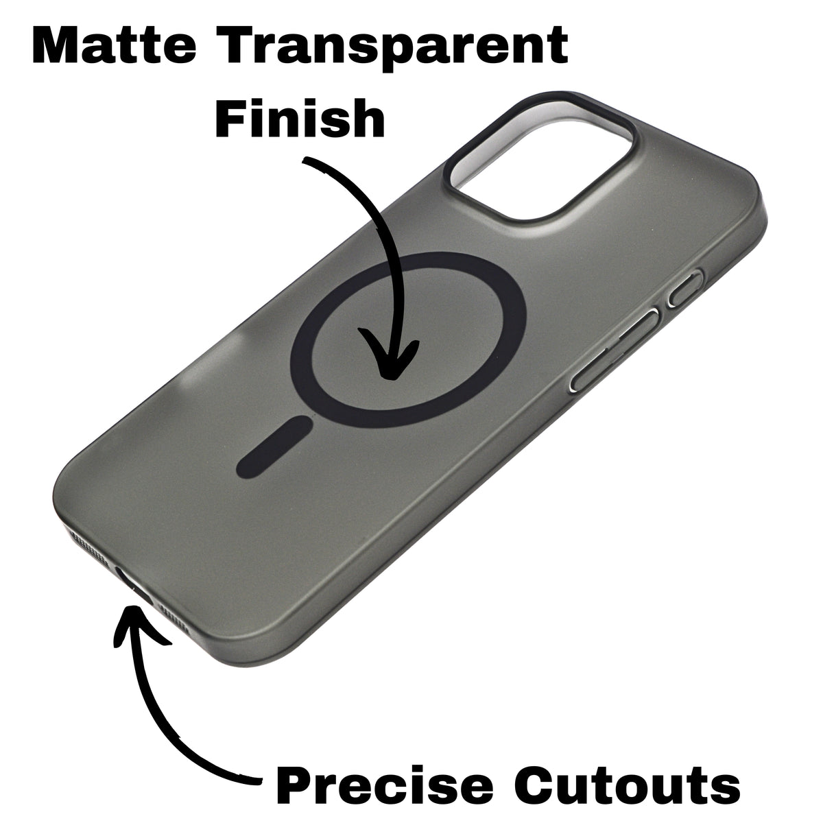Hard Matte Transparent MagSafe Compatible Phone Case for iPhone 16 Pro Max