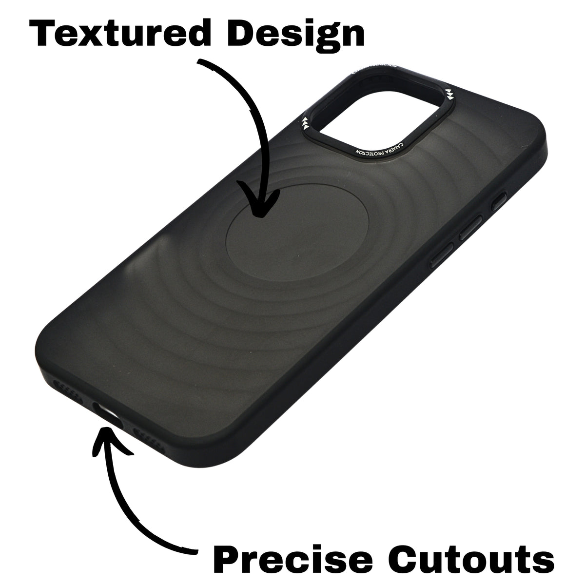 Stylish Durability Acrylic Corrugated Lines Skin Feel Case For iPhone 16 Pro Max