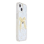 Elegant Pearl Bow Resin Glitter Phone Case for iPhone 13 / 14