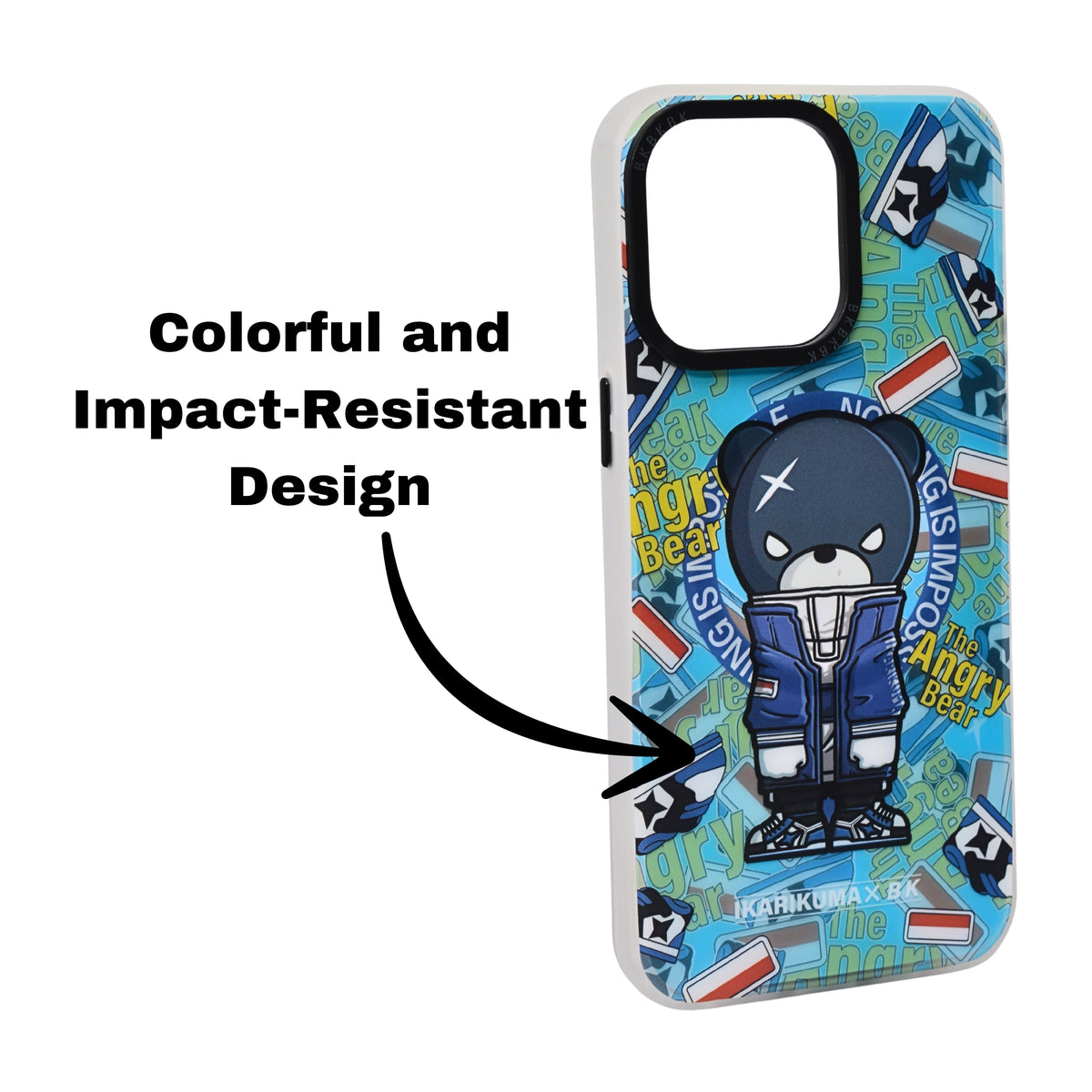 IKARIKUMA Angry Bear Series Cartoon Protective Phone Case For iPhone 15 Pro Max
