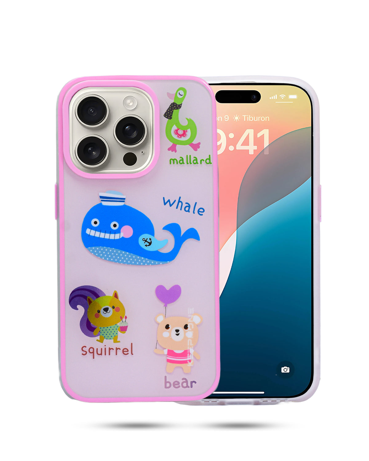 Stylish Cute Cartoon Cool Soft Animal Characters Cover For iPhone 15 Pro
