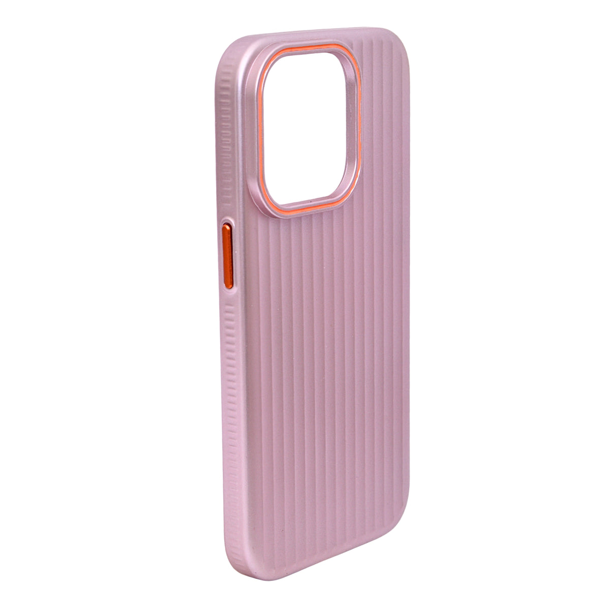 Corrugated Texture with Orange Accented Camera Frame Phone Case for iPhone 14 Pro