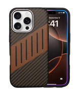 Carbon Fiber Leather Texture Kevlar Anti-Fall Protective Case for iPhone 16 Pro