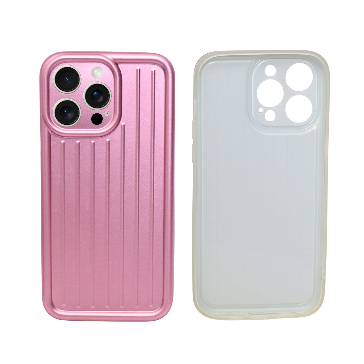 Corrugated Lines Pattern Matte Plating Cover For iPhone 14 Pro Max