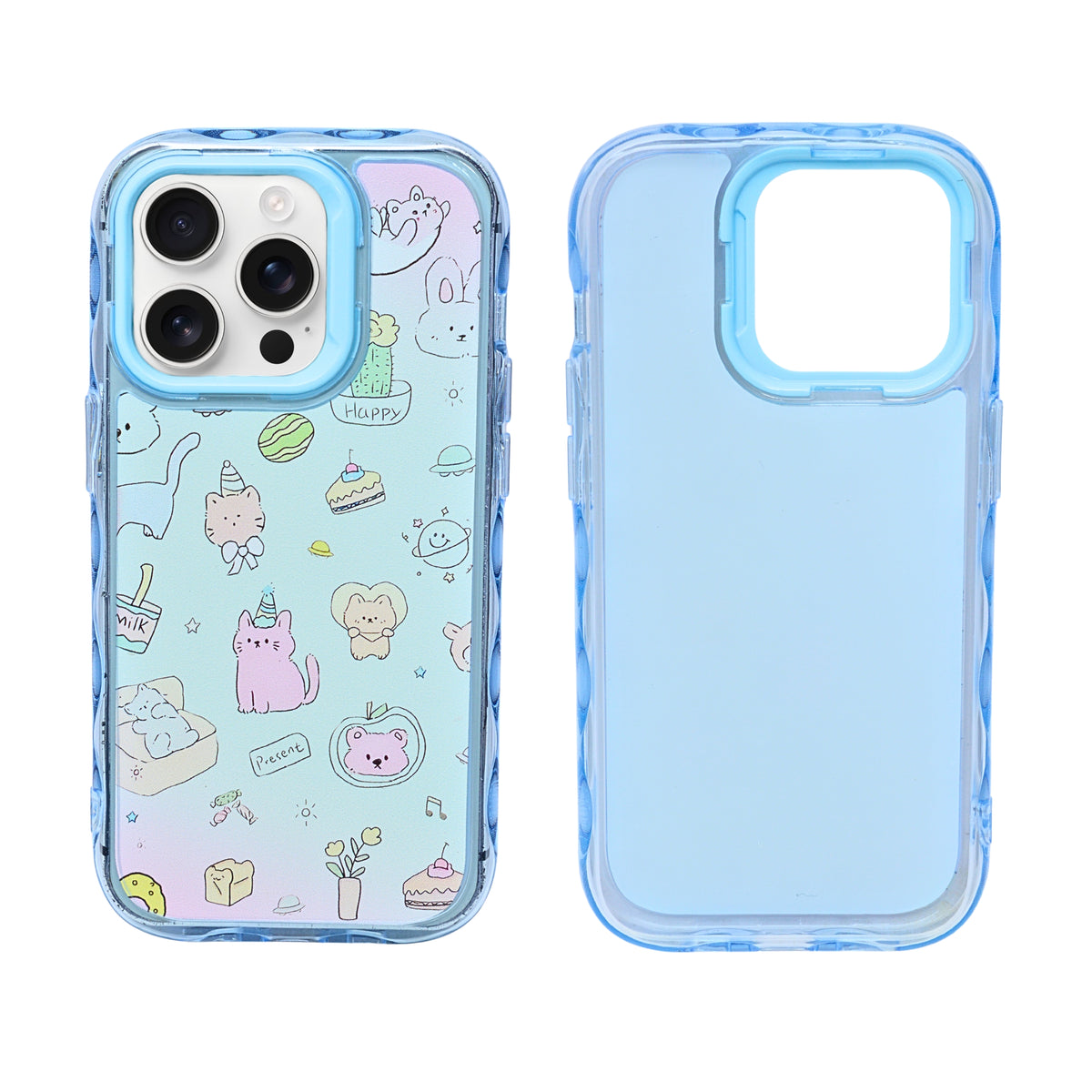 Cute Transparent Wavy Edge Phone Case for iPhone 14 Pro