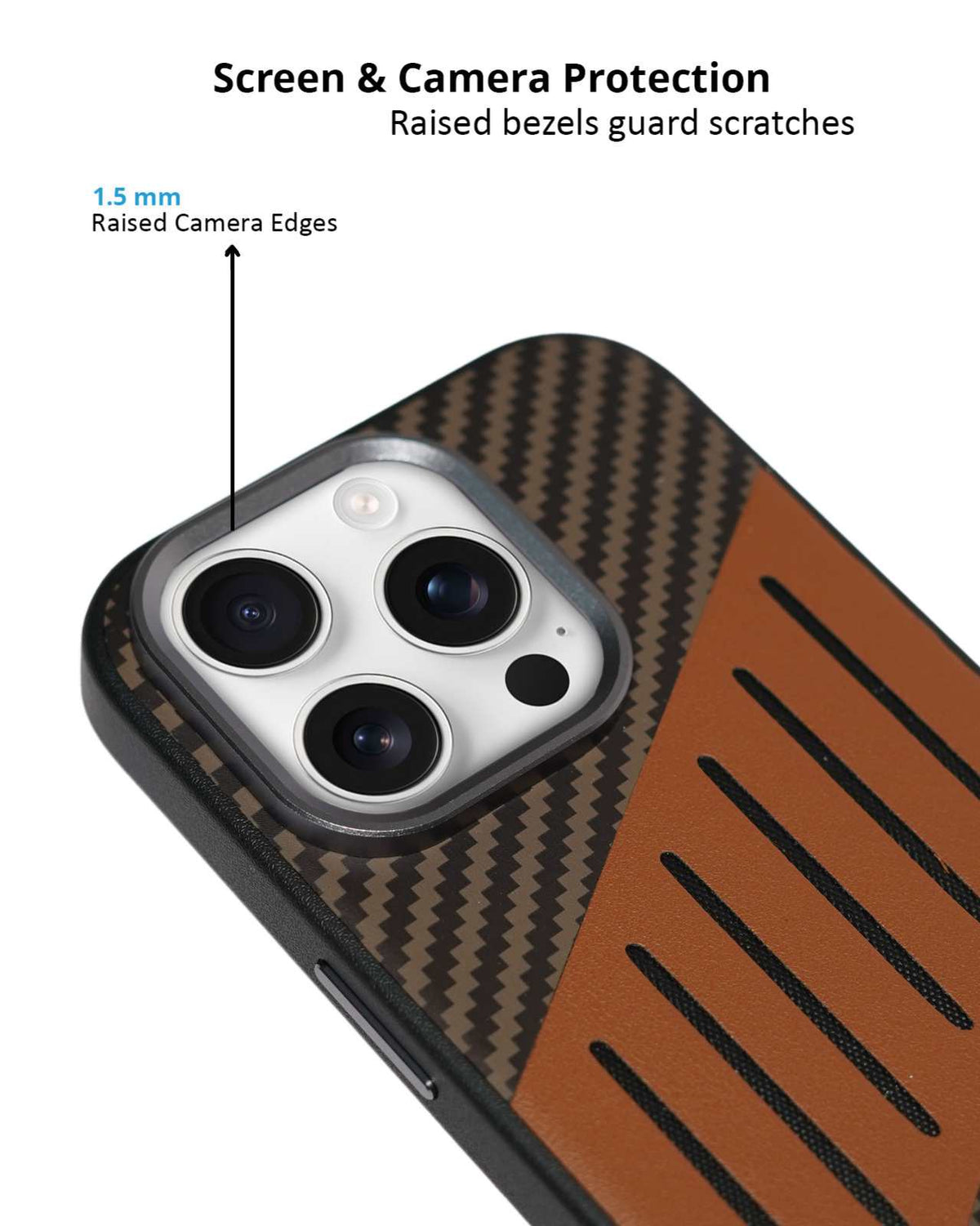 Carbon Fiber Leather Texture Kevlar Anti-Fall Protective Case for iPhone 16 Pro