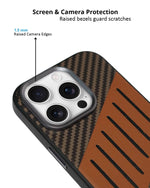 Carbon Fiber Leather Texture Kevlar Anti-Fall Protective Case for iPhone 16 Pro