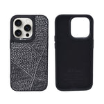 Luxury Textured Leather Finish with Raised Camera Frame Phone Case for iPhone 14 Pro