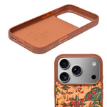 Bohemian Ethnic Print Cork Texture with Pearl Detail Phone Case for iPhone 17 Pro