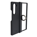 Luxury Leather Texture Case with Metal Ring Holder for Samsung Galaxy Z Fold 6