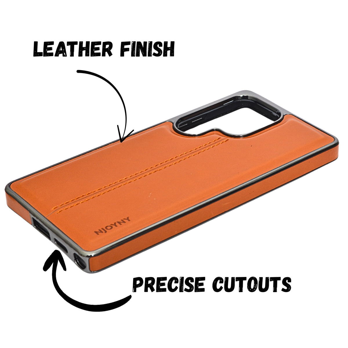 Premium Leather Texture with Stitch Detailing Phone Case for Samsung S25 Ultra