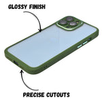 Matte Green Edge Transparent Phone Case For iPhone 13 Pro Max
