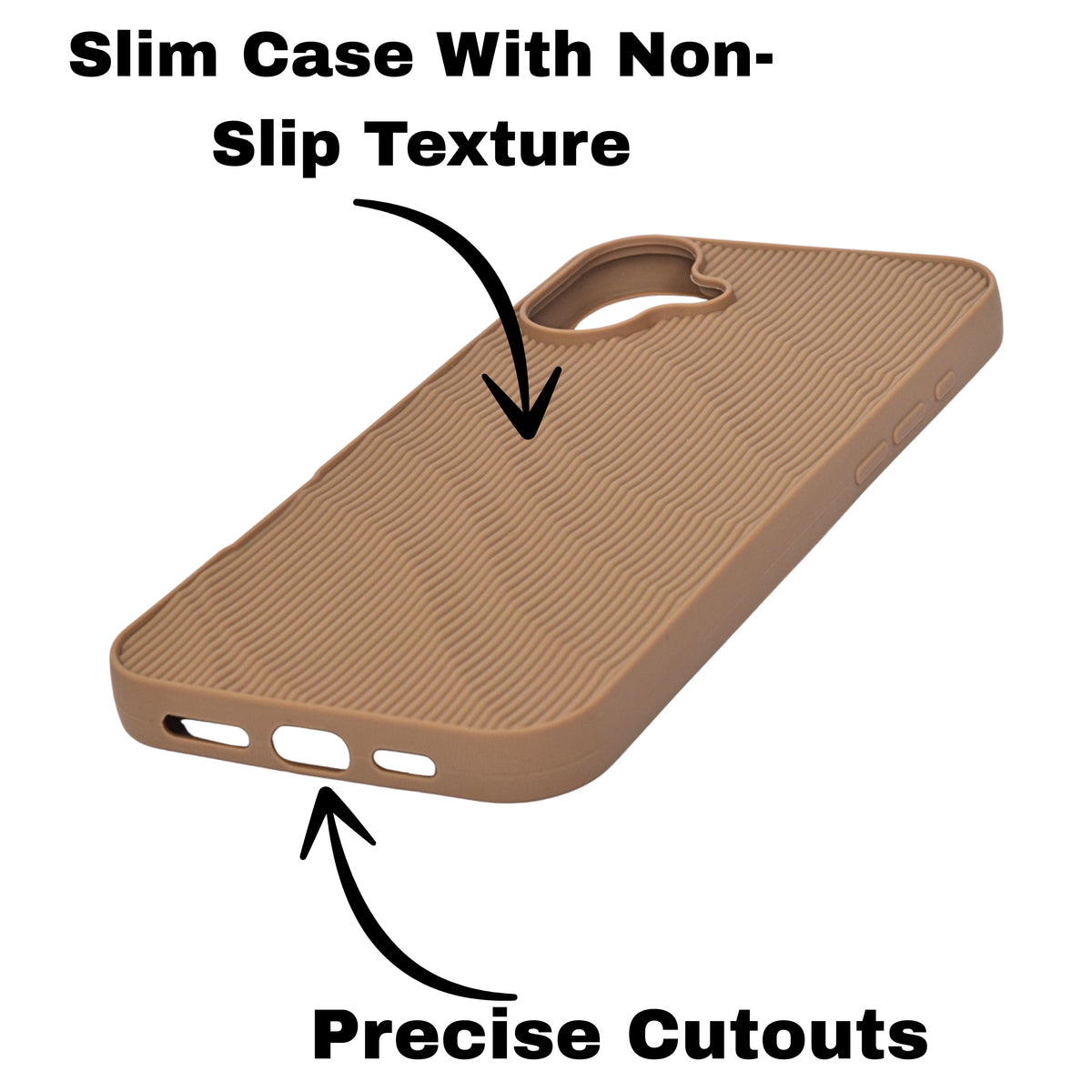 Soft Silicone Wave Texture Phone Case For iPhone 16 Plus