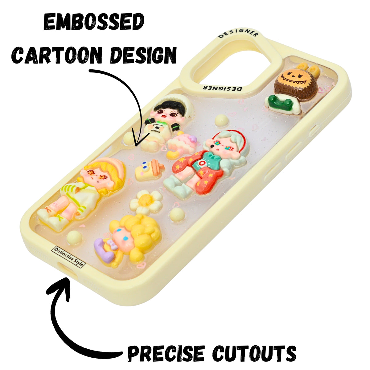 Cute 3D Cartoon Doodle Phone Case for iPhone 16