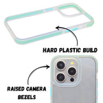 Transparent Hard Back Case with Colored Side Grip Phone Case For iPhone 14 Pro