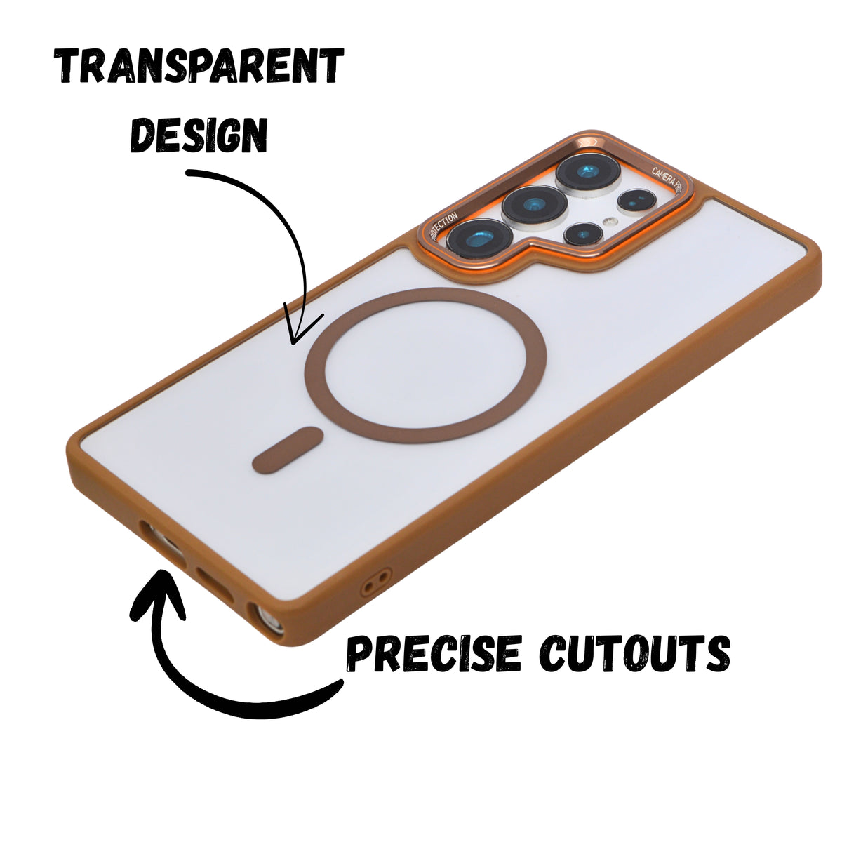 Crystal Clear MagSafe Protective Phone Case for Samsung S25 Ultra