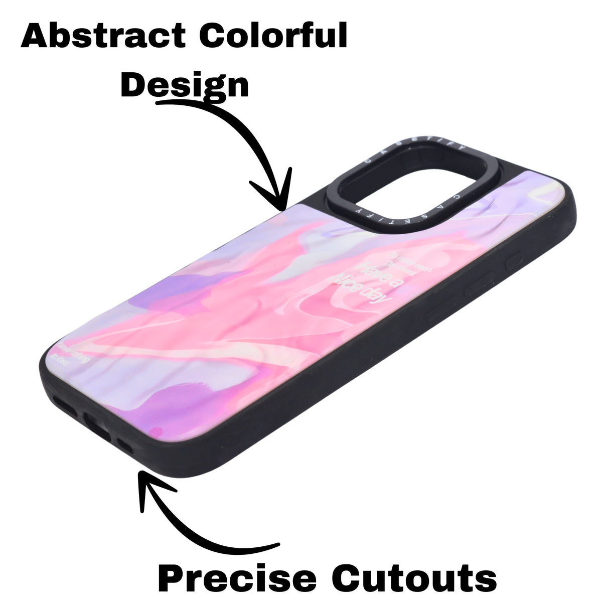 Marble Glossy Abstract Protective Phone Case For iPhone 15 Pro Max