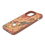 Bohemian Ethnic Print Cork Texture with Pearl Detail Phone Case for iPhone 13 Pro Max