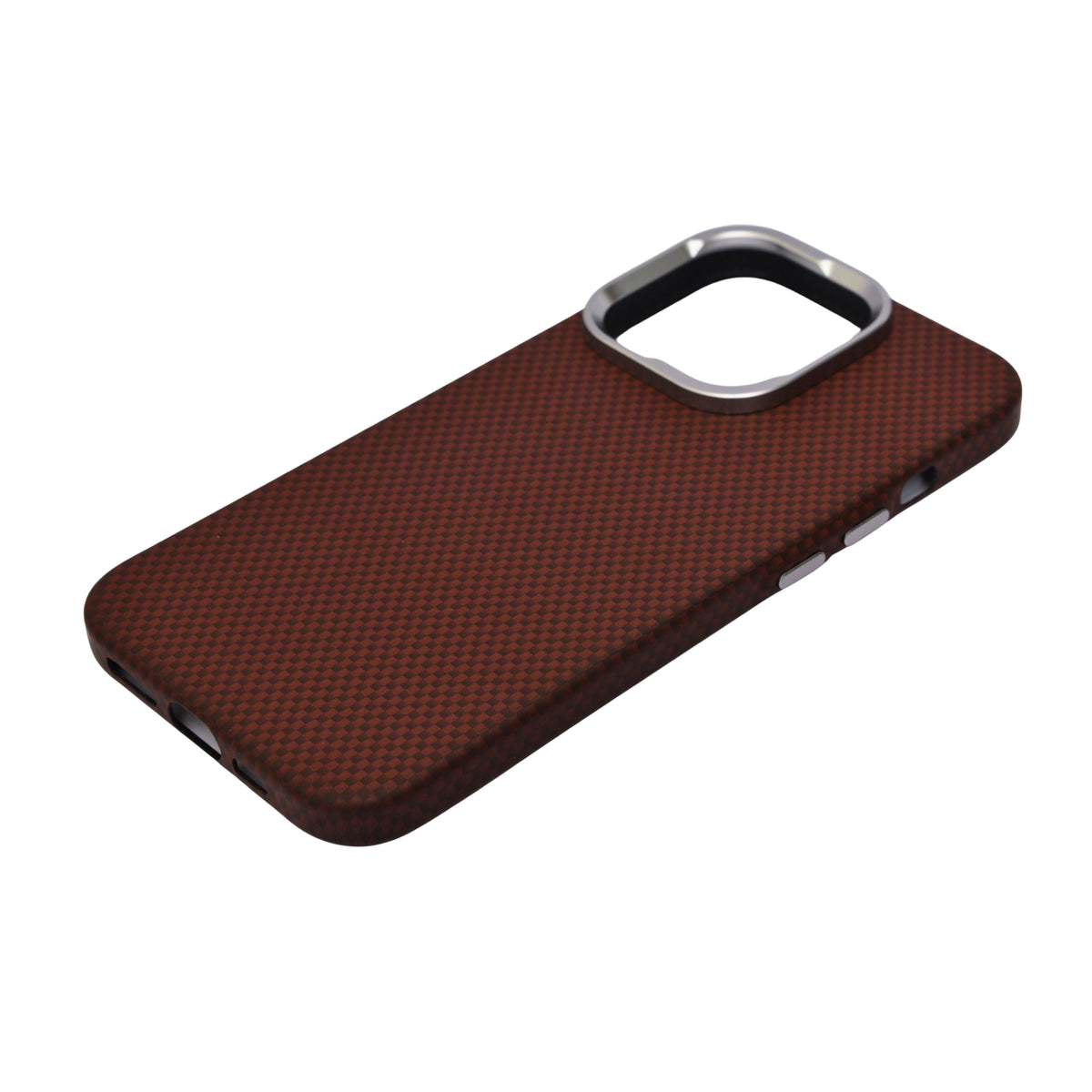 Carbon Fiber Texture MagSafe Compatible with Metal Camera Phone Case for iPhone 15 Pro