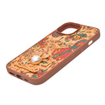 Bohemian Ethnic Print Cork Texture with Pearl Detail Phone Case for iPhone 15