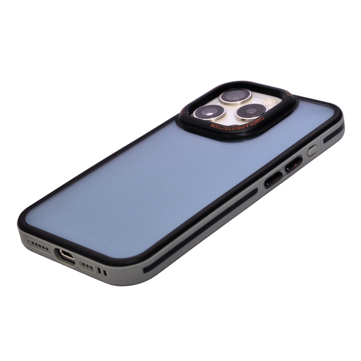 Transparent Case with Metal Camera Lens Protector Phone Case for iPhone 15 Pro