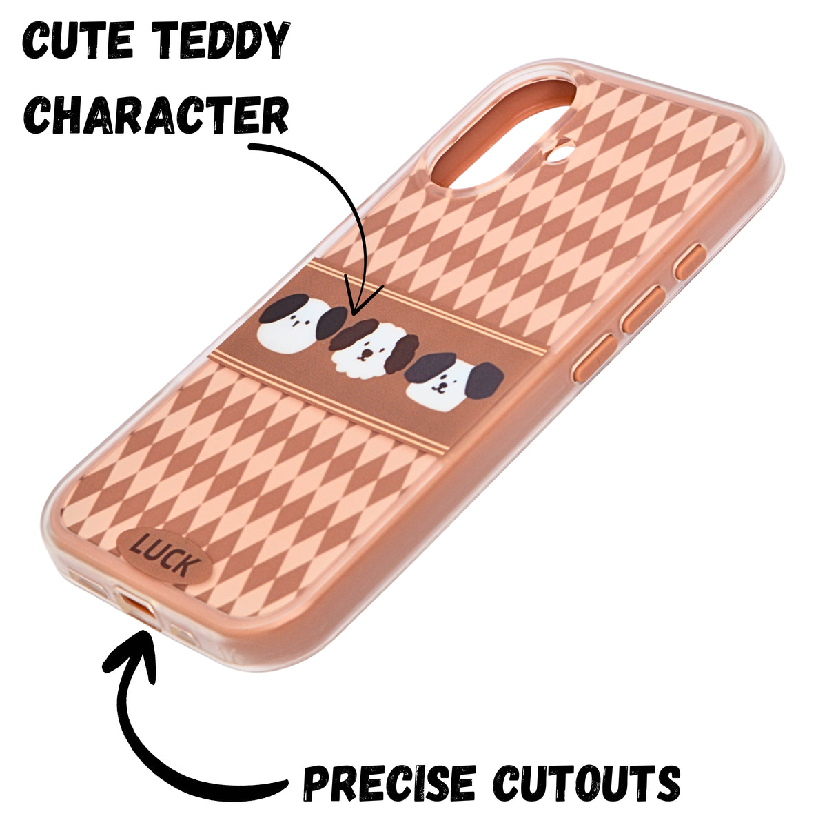 Cute Puppy Pattern Soft Protective Phone Case for iPhone 16