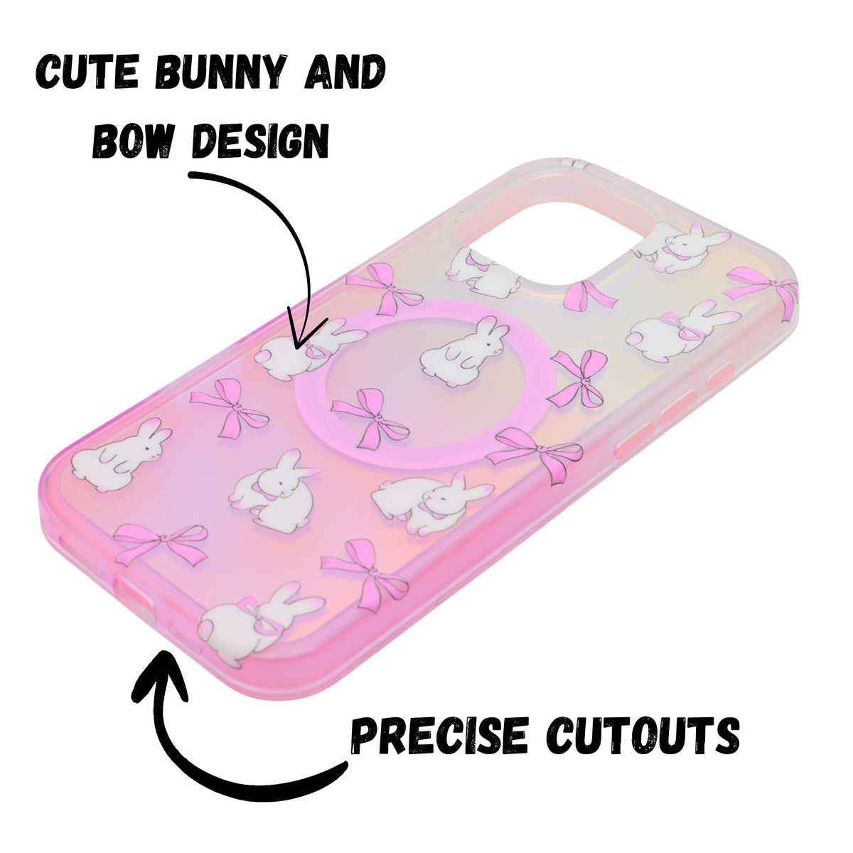 Cute Bunny Bow Design MagSafe Case – Case for iPhone 16 Pro Max