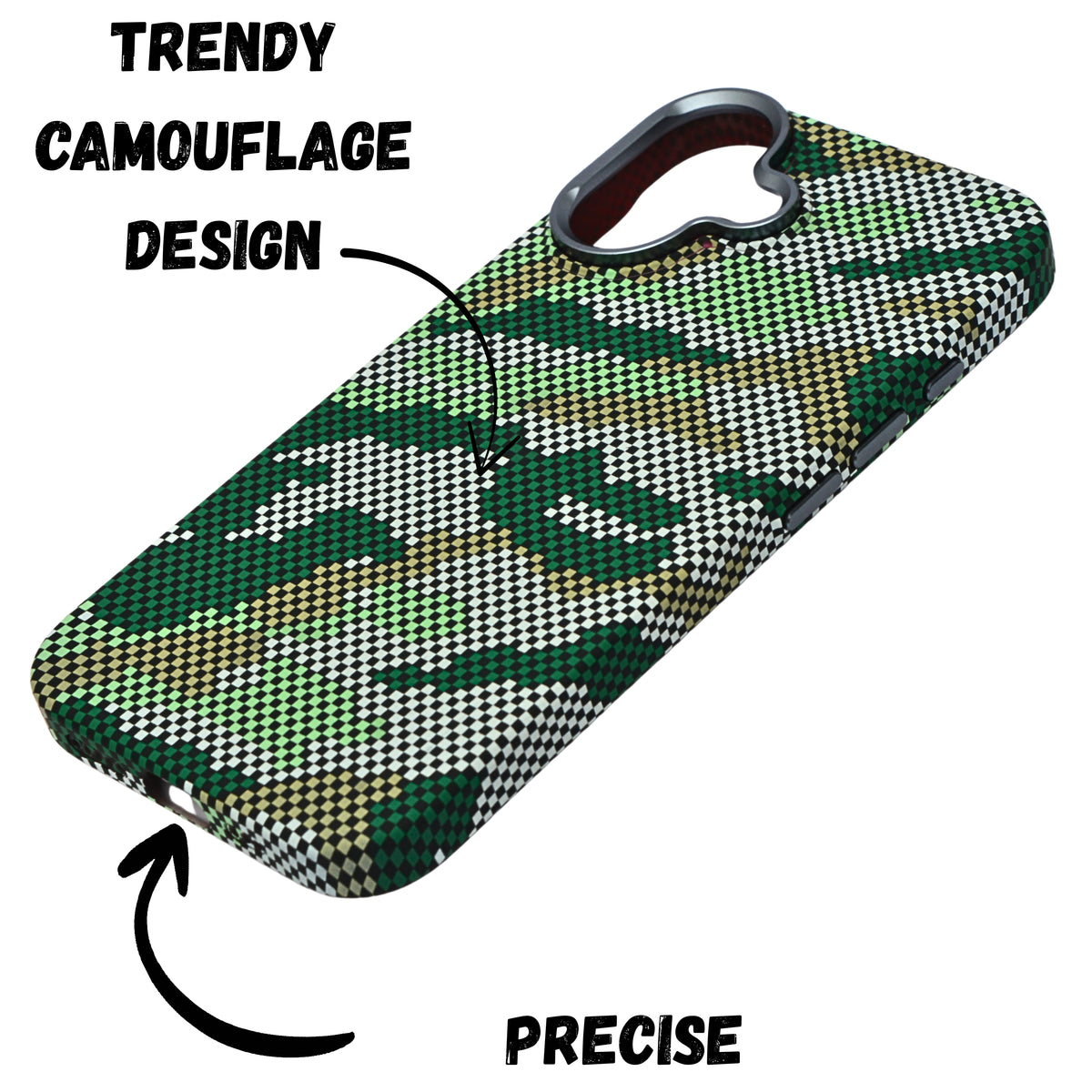 Camouflage Pixel Pattern Phone Case for iPhone 16