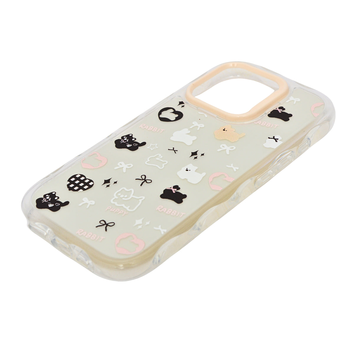 Cute Transparent Wavy Edge Phone Case for iPhone 16 Pro
