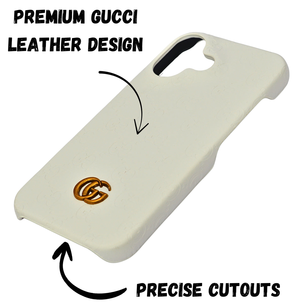Luxury GG Embossed Phone Case for iPhone 16