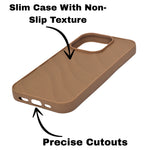 Soft Silicone Wave Texture Phone Case For iPhone 15 Pro