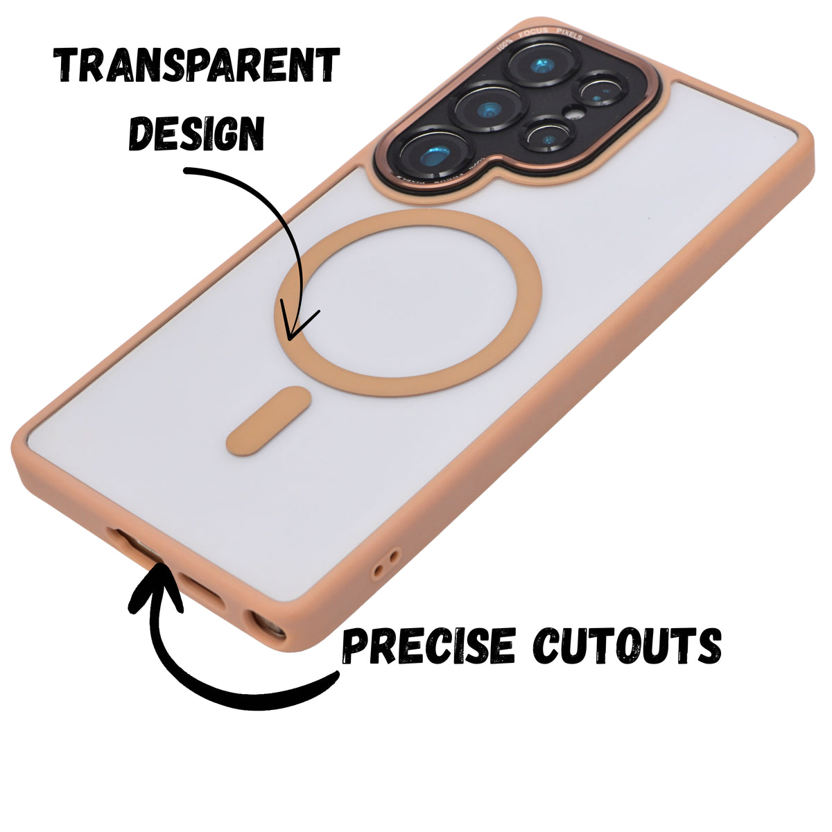 Transparent Hard Shell MagSafe with Colour Border Phone Case for Samsung S25 Ultra