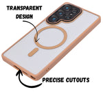 Transparent Hard Shell MagSafe with Colour Border Phone Case for Samsung S25 Ultra
