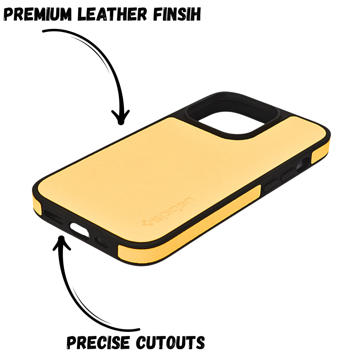 Spigen Leather Textured Protective Phone Case For iPhone 14 Pro Max