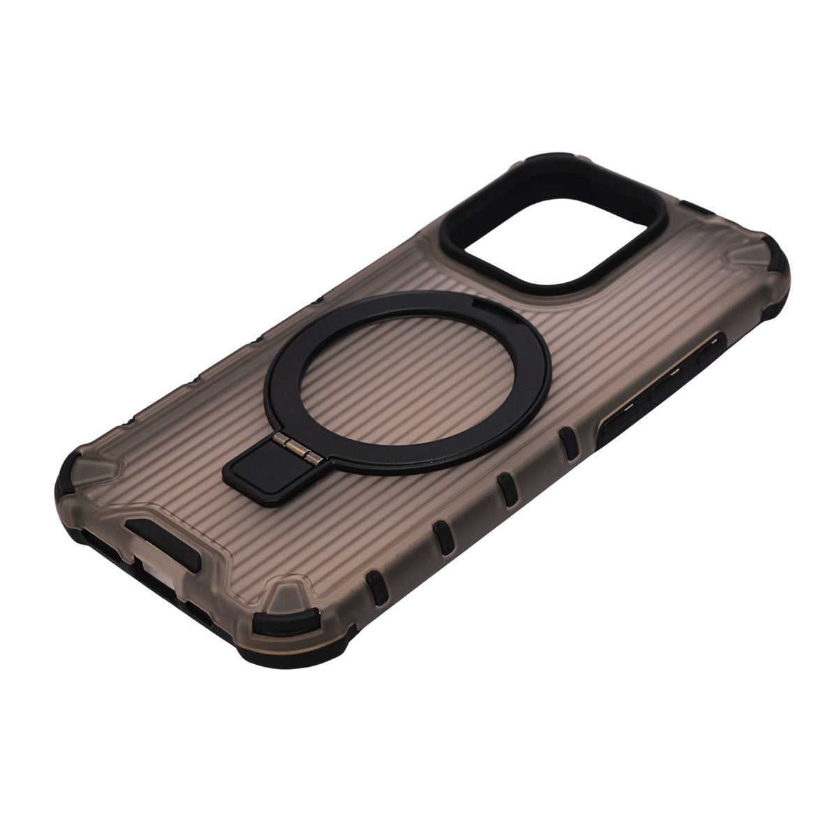 Frosted Corrugated Texture MagSafe Kickstand Phone Case for iPhone 15 Pro
