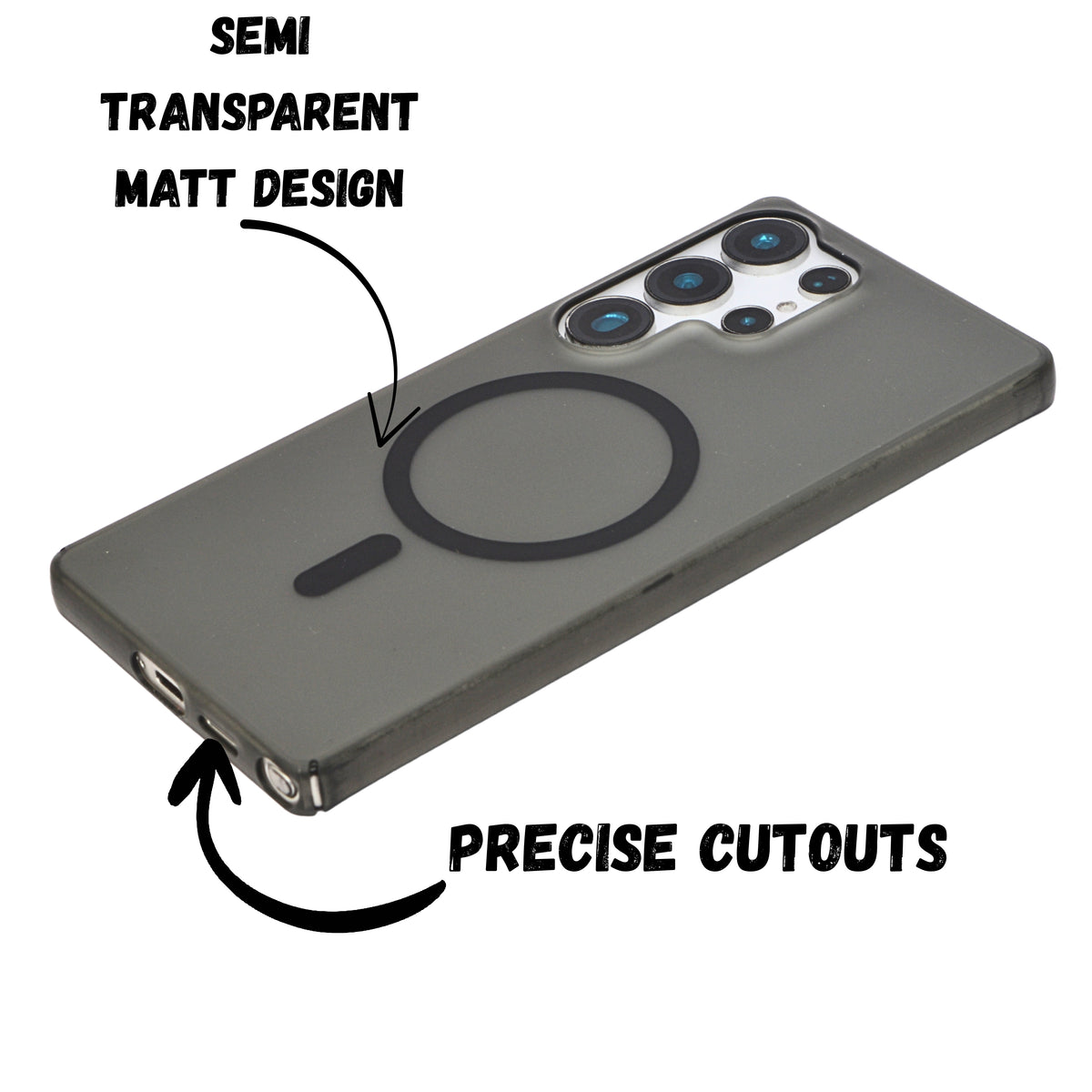 Translucent MagSafe Compatible Protective Phone Case for Samsung S25 Ultra