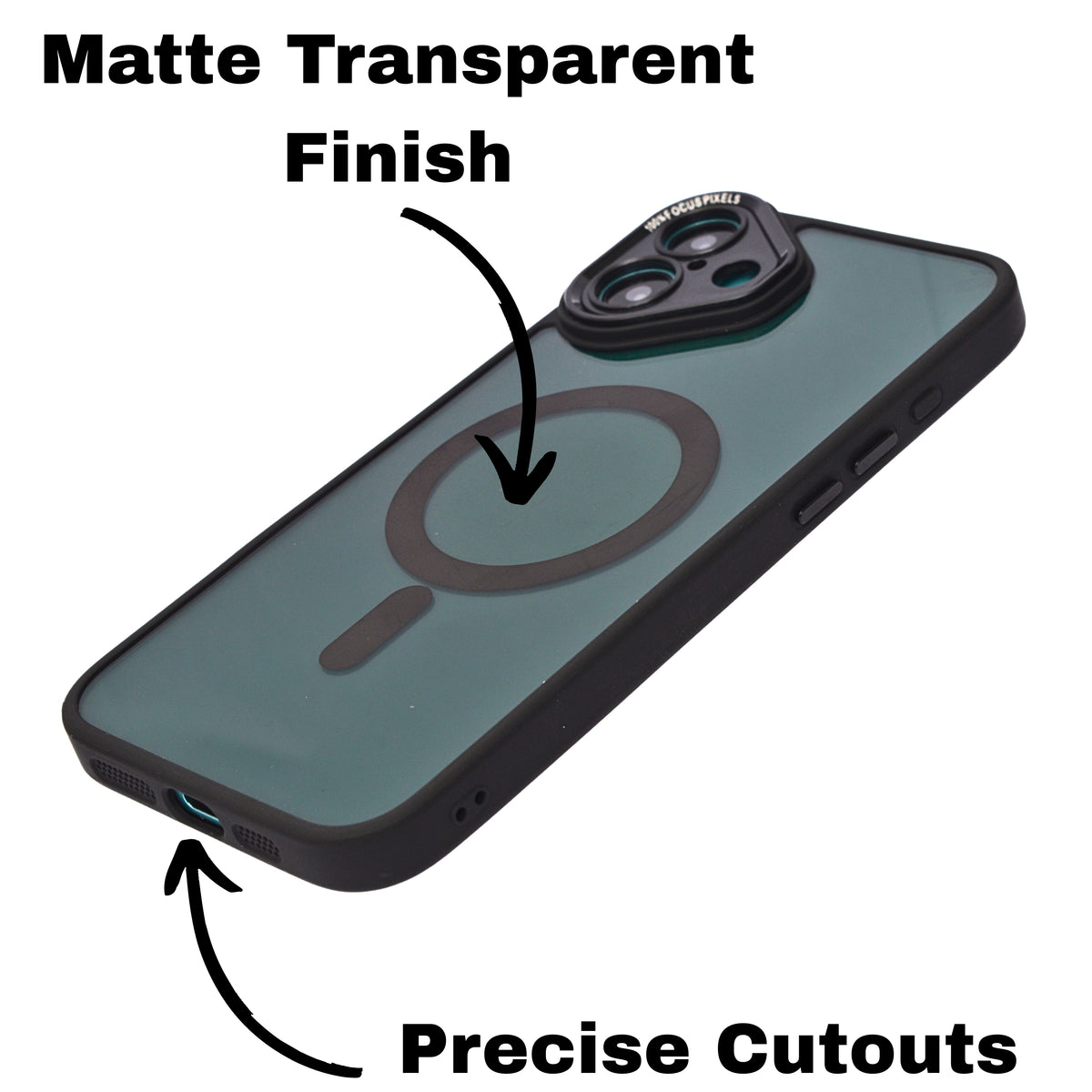 Smoke Transparent MagSafe Compatible Phone Case for iPhone 16 Plus